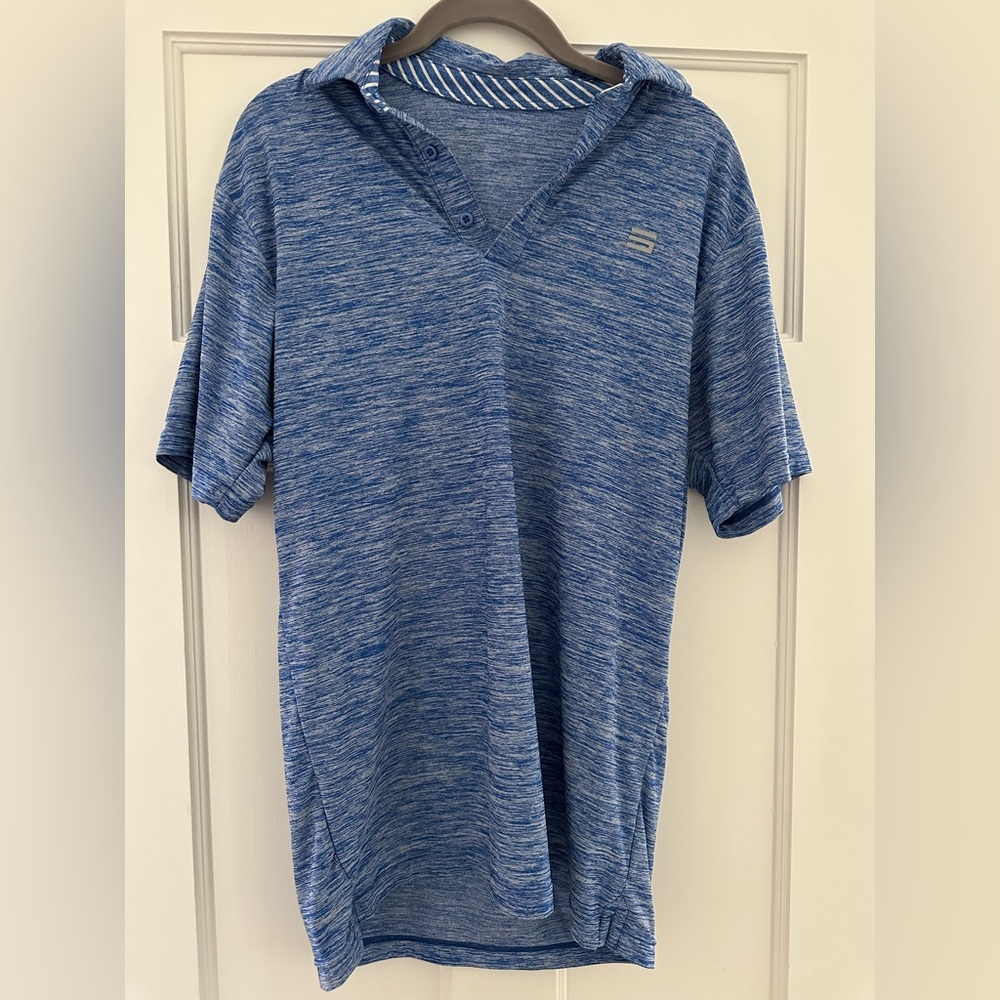 Blue Heather Men's Short-Sleeve Polo Shirt